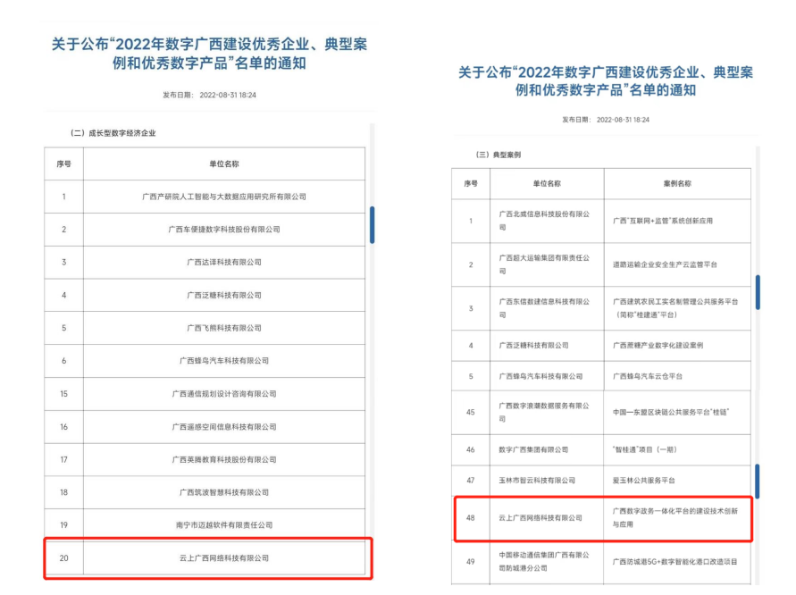 斩获双奖！云上广西公司获评成长型数字经济企业